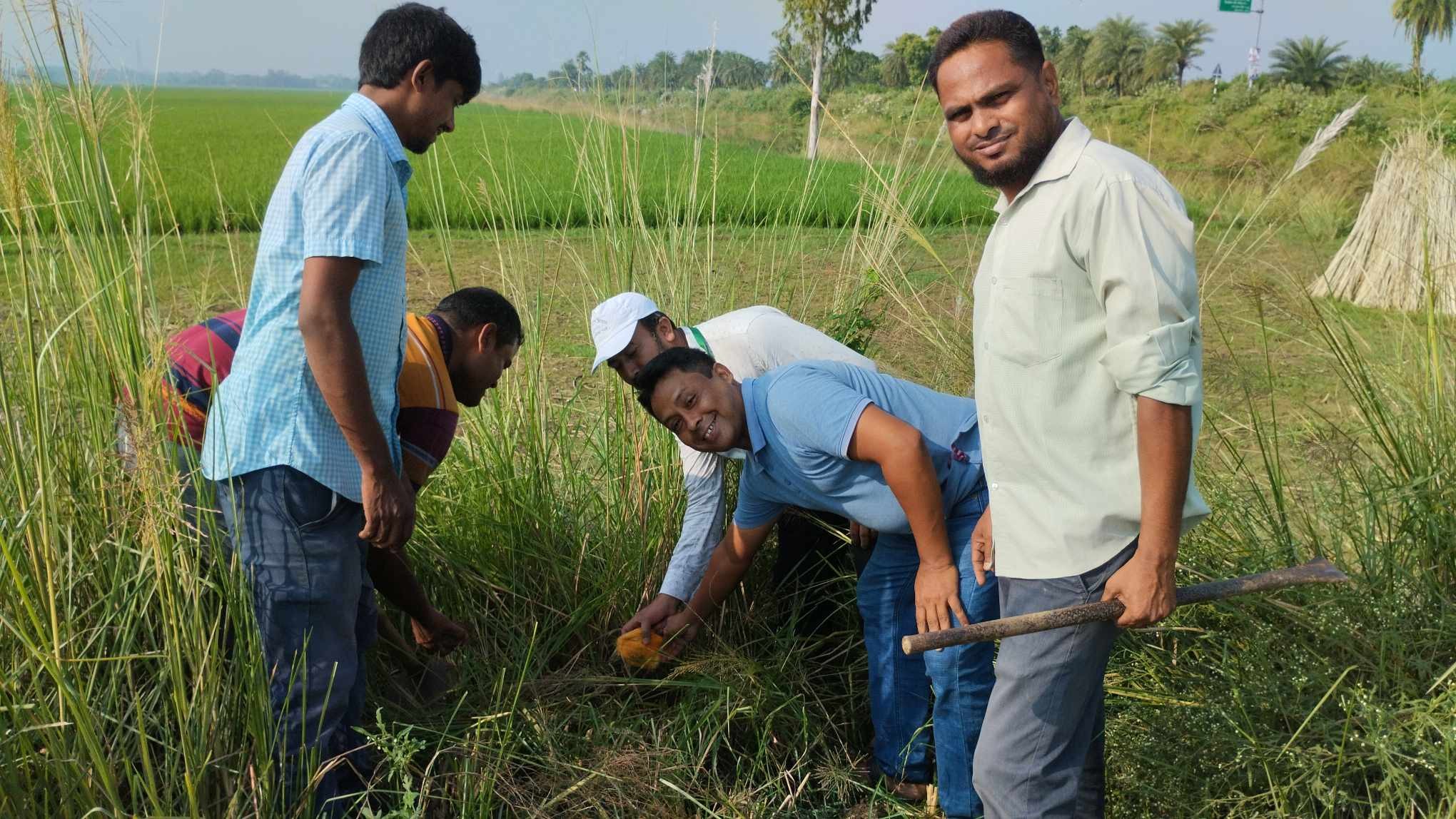 নওগাঁর রাণীনগরে বজ্রপাত থেকে মুক্তি পেতে তাল বীজ রোপণ